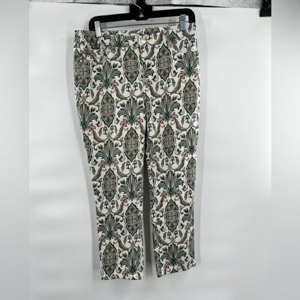 Chico’s so slim leaf paisley pants trousers size 1.5P